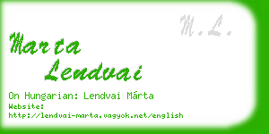 marta lendvai business card